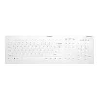 Contour Design Active Key Contour QuickClean medicininė klaviatūra su nuimamu dangteliu, pilno dydžio, belaidė, balta, Vokietijos išdėstymas C8112