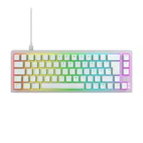 CHERRY K5V2 kompaktiška žaidimų klaviatūra USB QWERTZ vokiška balta 68 klavišų RGB LED