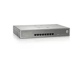 LevelOne 8 prievadų Gigabit PoE jungiklis, 802.3at/af PoE, 123.2 W