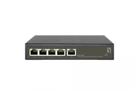 LevelOne GES-2105P Hilbert 5 prievadų gigabitas PoE Smart Lite valdomas tinklo jungiklis, 802.3at/af PoE, 4 PoE išėjimai, 60W PoE galios biudžetas