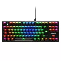 Mechaninė žaidimų klaviatūra Sharkoon Crystal Shark Black DE su RGB apšvietimu