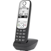 Gigaset A690HX analoginis/DECT telefonas su skambučio numerio atpažinimu, juodas/sidabrinis