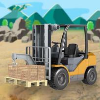 Šakinis krautuvas transporto priemonė šviesos garsai kablys auto krautuvas + paletė vaikams rinkinys Click4Toys