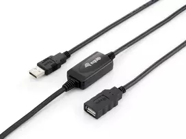 Equip USB 2.0 Type A aktyvus ilginimo kabelis vyriškas į moterišką, 10 m