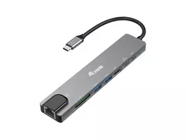 Equip USB-C 8 viename universalus adapteris, laidinis, USB Type-C, 100 W, 1000Mbit/s, 1000BASE-T, IEEE 802.3ab