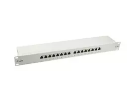 Equip 327316 16 prievadų ekranuotas Cat.5e pataisų skydelis, šviesiai pilkas