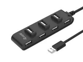 Equip 7-Port USB 2.0 Hub, USB 2.0, juodas