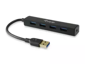 Equip 128953 USB 3.2 Gen 1 tipo A 4 prievadų USB šakotuvas, juodas