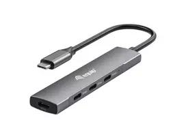 Equip USB-C 4 prievadų USB 3.2 Gen 1 šakotuvas, aliuminis, juodas/sidabrinis, 0,15 m