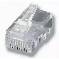 Equip 121151 RJ-45 (8P8C) modulinis kištukas plokščiam kabeliui, Cat6, neekranuotas, permatomas, 100 vnt.