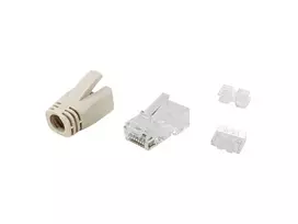 Equip Cat.6A RJ45 kištukų rinkinys 100 vnt. permatomi balti