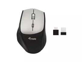 Belaidė pelė Equip 245115 su dvigubu adapteriu (USB-C+A)
