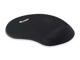 Equip gelinis pelės kilimėlis, juodas, vienspalvis, audinys, gelis, poliuretanas, riešo atrama, neslystantis pagrindas