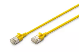 DIGITUS Slim Patch kabelis - CAT6A - F-FTP - 3m - Geltona