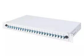 DIGITUS optinio pluošto sujungimo dėžė, 1U, su 24x LC duplex, M 25 varžtu, sujungimo kasete, spalvotomis pynėmis OM4, adapteriais