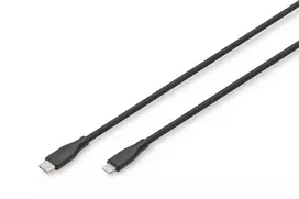 DIGITUS USB Silikoninis įkrovimo laidas USB-C – Lightning USB 2.0 60W – 2m juodas