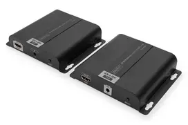 DIGITUS 4K HDMI prailgintuvų rinkinys per IP/CAT 5, 6 (120 m) su PoE maitinimu, UHD 4K/30Hz