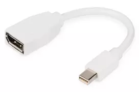 DIGITUS adapterinis kabelis DisplayPort, mini DP - DP M/F, 0,15 m, DP 1.2, baltas