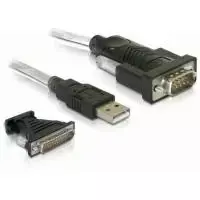 Delock Adapter USB 2.0 Type-A į 1 x Serial DB9 RS-232 + Adapteris DB25 (61308)