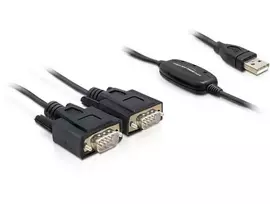 Serijinis kabelis DeLOCK 2x RS232/USB 2.0 Juoda 61886