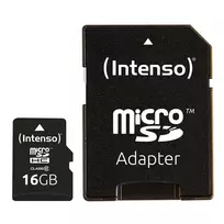 INTENSO atminties kortelė Micro SDHC 16GB Class 10 su adapteriu 3413470