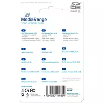 MediaRange 32GB SDHC atminties kortelė Class 10 mėlyna (MR964)