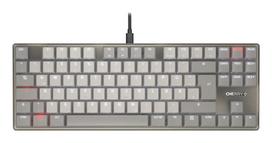 Mechaninė klaviatūra Tenkeyless Cherry KC 500 MX LP TKL — QWERTZ vokiškas išdėstymas, USB, 88 klavišai, pilka