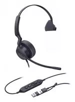 Yealink UH42 Mono Teams USB-C/A ausinės, laidinės, skambučiams/muzikai, 20–20000 Hz, 116 g, juodos