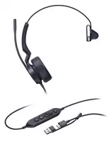 Yealink UH44 Mono Teams USB-C/A ausinės, laidinės, 20–20000 Hz, biurui/skambučių centrui, 127 g, juodos