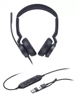 Yealink UH46 Dual UC USB-C/A ausinės, laidinės, 20–20000 Hz, biurui/skambučių centrui, 166 g, juodos