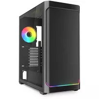 Korpusas PC Sharkoon AK4W RGB Strip Midi Tower Juodas