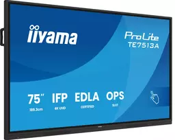 iiyama TE7513A-B1AG interaktyvus ekranas 190,5 cm (75 col.) 4K Ultra HD, liečiamas, Android, juodas