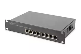 DIGITUS L2 valdomas Gigabit Ethernet PoE jungiklis 8 prievadų PoE, 10 colių, 80 W PoE biudžetas