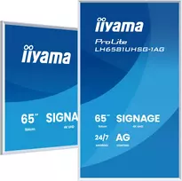 iiyama ProLite LH6581UHSG-1AG skaitmeninės reklamos ekranas 163,8 cm (64,5 colio), 4K Ultra HD, baltas, su Android
