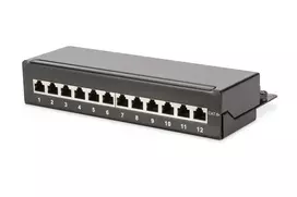 Dėklas Patch Panel Digitus Desktop CAT 6A Class EA Ekranuotas Juodas