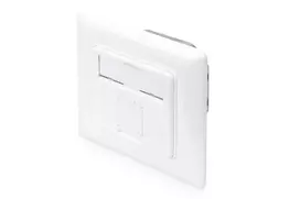 DIGITUS CAT6A EA klasės ekranuotas tinklo lizdas 1x RJ45, LSA, gryna balta, įleidžiamas, 8 krypčių