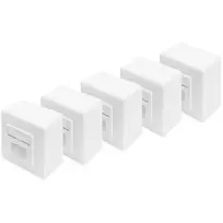 CAT.6A Datenanschlussdose, Aufputz, geschirmt, 2x RJ-45 LSA (weiß, 5 Stück, Klasse E)