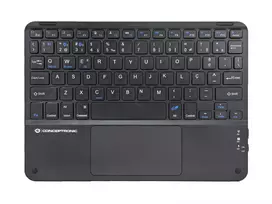 Conceptronic TOBIN01BPT 10 colių belaidė Bluetooth klaviatūra su jutikliniu kilimėliu, QWERTY portugališkas išdėstymas