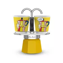 Kavos rinkinys Bialetti Mini Lichtenstein + 2 puodeliai
