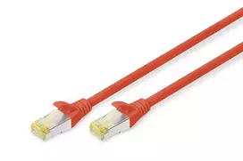 DIGITUS Patch kabelis - CAT6a - S/FTP - Su apsauga nuo užsikabinimo - Varis - 10 m - raudonas