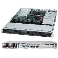 Super Micro Supermicro SC815 TQC-R706WB2 - stelažinis serverio korpusas, 1U, išplėstinis ATX, SATA/SAS, karštai keičiami diskai, 750 W, juodas (CSE-815TQC-R706WB2)