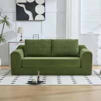 Dvivietė sofa-lova, be rėmo, žalia, 179x95x79 cm, 1 vnt