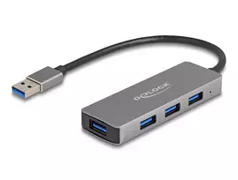 DeLOCK 63171 USB 3.2 Gen 1 4 prievadų USB šakotuvas, pilka spalva, metalinis korpusas