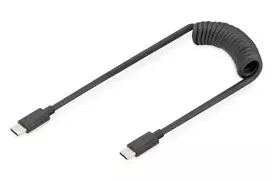 DIGITUS USB-C į USB-C spyruoklinis laidas, TPU, USB 2.0, PD60W, 1 m