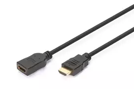 DIGITUS HDMI High Speed ilginimo laidas, A tipo kištukas / lizdas, 3 m, su Ethernet, Ultra HD 24p, juodas