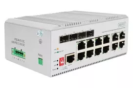 DIGITUS DN-651139 pramoninis gigabitinis PoE tinklo jungiklis – 8 prievadai, L2 valdomas, 4 SFP