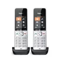 Gigaset COMFORT 500HX duo analoginis/DECT belaidis telefonas su skambučio numerio rodymu, juodas/sidabrinis