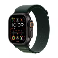 APPLE Watch Ultra 2 GPS + Cellular 49mm juodo titano korpusas su tamsiai žaliu Alpine Loop dirželiu - didelis