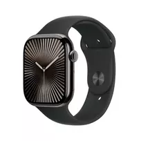 APPLE Watch Series 10 GPS + Cellular 46 mm titano korpusas su juodu sportiniu dirželiu (M/L)
