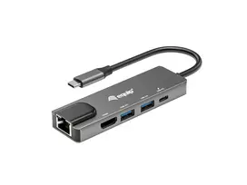Equip USB-C 5 in1 Multifunkcinis adapteris, HDMI, Gigabit LAN, USB 3.2 GEN1, 100W USB PD